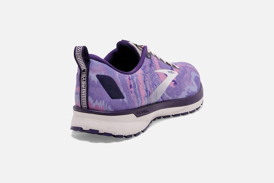 Brooks Running Shoes - Revel 4 Road Womens - Purple/Silver/Pink - QNL-651809